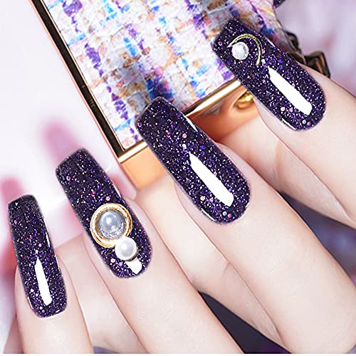 Glitter Gel Nail Polish Kit, Glitter Gel Polish Gel Nail Kit, UV LED Soak Off Glitter Nail Polish Gel, Valentine's Day Christmas Thanksgiving New Year Gift for Women Mom Girlfriend (US-6CS-002) - Image 4