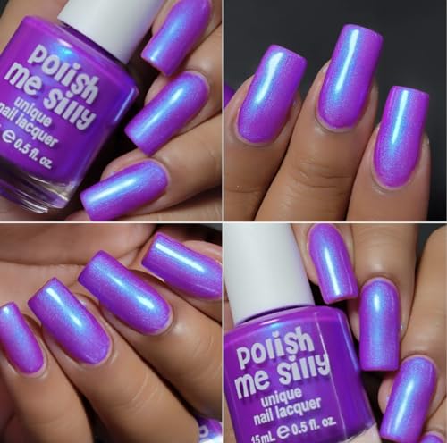 Glow 2 The Top- Neon Purple Blue NEON Glow Pop Collection MultiColor Shifting: Mylar Oil Slick Nail Polish - Image 3