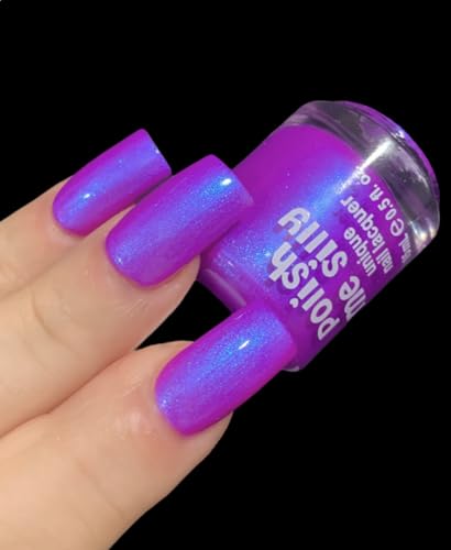 Glow 2 The Top- Neon Purple Blue NEON Glow Pop Collection MultiColor Shifting: Mylar Oil Slick Nail Polish - Image 4