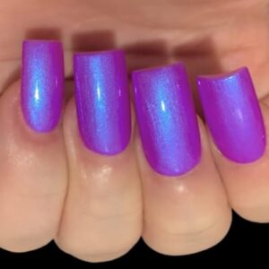 Glow 2 The Top- Neon Purple Blue NEON Glow Pop Collection MultiColor Shifting: Mylar Oil Slick Nail Polish