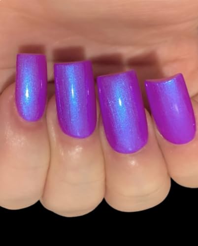Glow 2 The Top- Neon Purple Blue NEON Glow Pop Collection MultiColor Shifting: Mylar Oil Slick Nail Polish