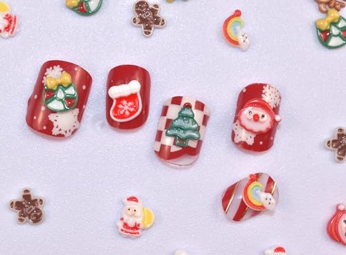 80pcs Cute Glow Christmas Nail Charms for DIY Manicure Decoration - Image 8