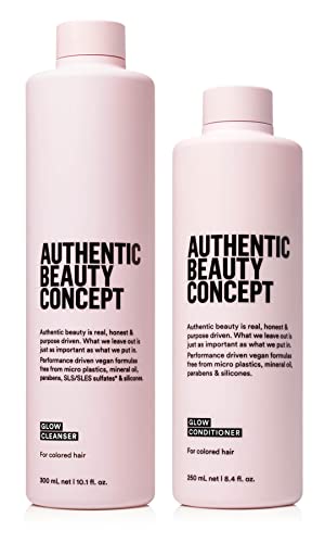 Glow Color-Treated Hair Care Set Vegan Sulfate-Free Shampoo and Conditioner 10.1 oz 8.4 oz