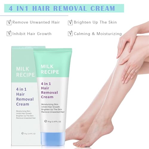 Glowcode 4 In 1 Hair Removal Cream, Milk Recipe Glowcode 4 In 1 Hair Removal, 2024 New Glow Code 4 In 1 Hair Removal Cream, Body Hair Removal Cream For Women, Moisturize, Brighten (1pc) - Image 4