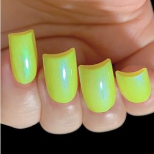 Glowing Wild - Neon Yellow Blue Green NEON Glow Pop Collection Multi-Color Shifting: Mylar Oil Slick Nail Polish