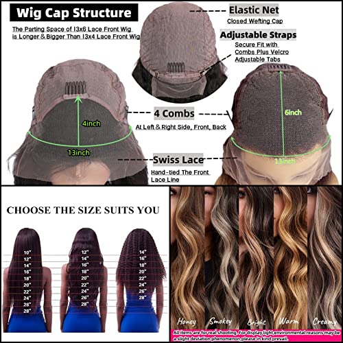 Glueless Ombre Blonde Human Hair 13x6 HD Lace Front Wigs for Women 14 Inch Two Tone 1B/33 Highlight Brown 30# Color Body Wave Human Hair Wigs with Baby Hair Middle Parting - Image 6