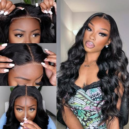 Glueless Wigs Human Hair Pre Plucked Pre Cut 6x4 Body Wave Lace Front Wigs Human Hair 12A 200 Density Ready To Go Wigs 6x4 HD Lace Pre Cut Wigs 30 Inch - Image 5