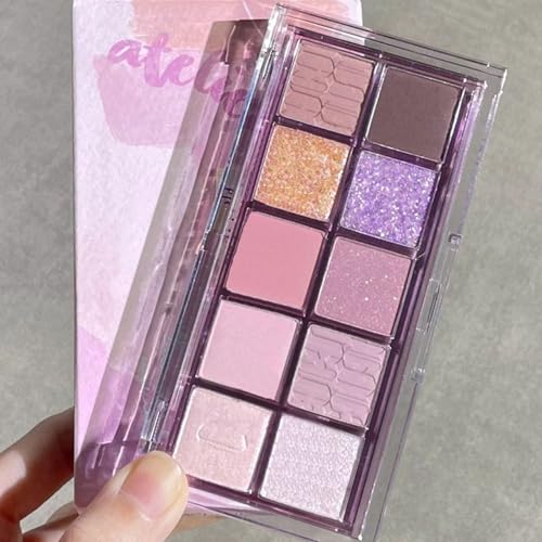 Go Ho 10 Colors Eyeshadow Palette,Matte&Glitter Eyeshadow Makeup,Long Lasting Blendable Shades,Naturing-Looking,High Pigment Waterproof Cool Eye Eyeshadow Palette,14 Midsummer Dream - Image 2