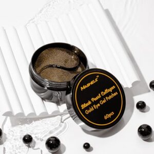 Gold Black Pearl Eye Mask – 60 Pairs Eye Gels - Puffy Eyes and Dark Circles Treatments (Gold Black Pearl Gels)