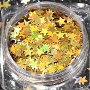 Gold Holographic Nail Glitter Sequins Stickers Decals Decoration 12 Sheets