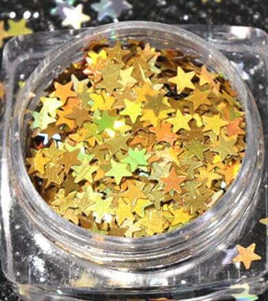 Gold Holographic Nail Glitter Sequins Stickers Decals Decoration 12 Sheets
