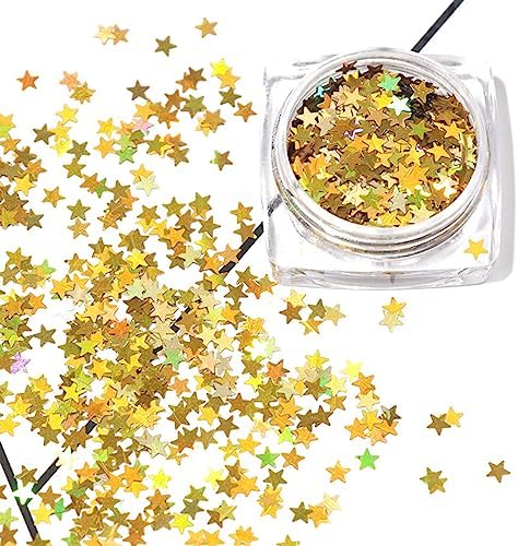 Gold Holographic Nail Glitter Sequins Stickers Decals Decoration 12 Sheets - Image 4