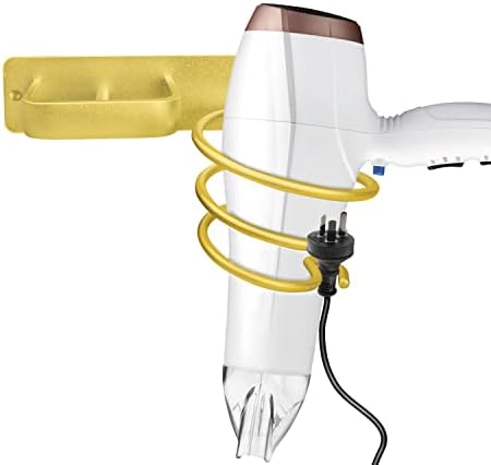 Gold Wall Mounted Hair Dryer Holder Organizer for Bathroom Bedroom Styling Tools