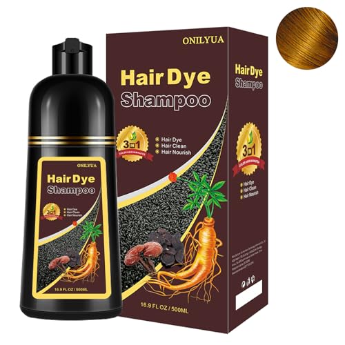Golden Brown Hair Dye Shampoo 16.9 Fl Oz for Gray Coverage Color Treated Hair