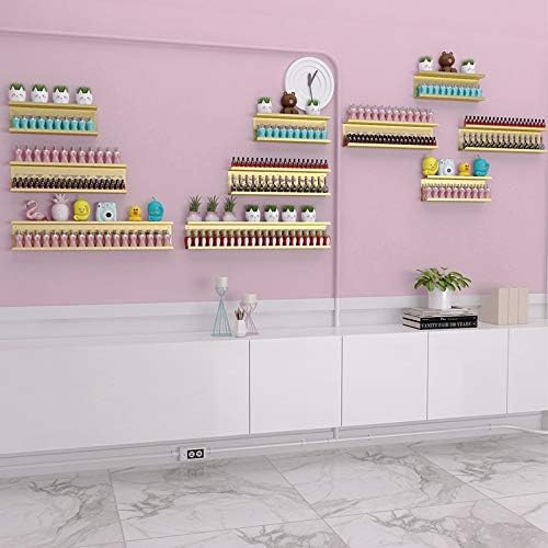 Golden Metal Wall Mount Display Shelf for Nail Polish and Essential Oils Organizer Rack - Image 6