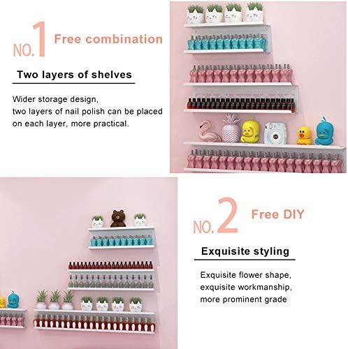Golden Metal Wall Mount Display Shelf for Nail Polish and Essential Oils Organizer Rack - Image 4