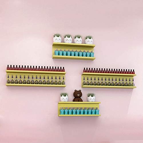 Golden Metal Wall Mount Display Shelf for Nail Polish and Essential Oils Organizer Rack
