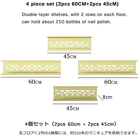 Golden Metal Wall Mount Display Shelf for Nail Polish and Essential Oils Organizer Rack - Image 3