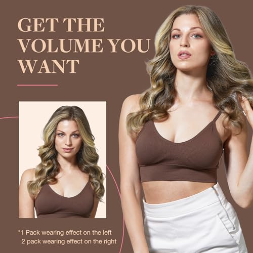 GOO GOO 16 Inch Clip In Hair Extensions, 120g, 7 Piece Set, Balayage Brown to Dirty Blonde - Image 7