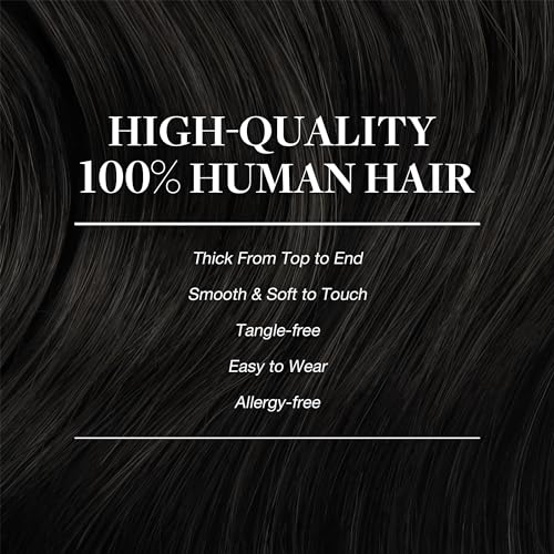 GOO GOO 20 Inch Clip In Hair Extensions 150g 9 Pieces Natural Black Remy Hair - Image 5