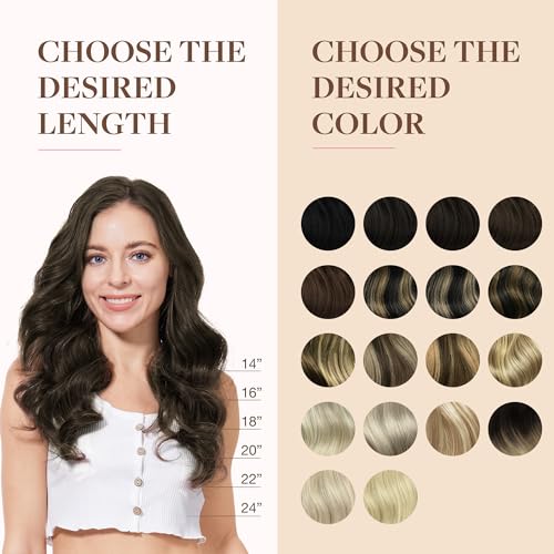 GOO GOO Clip in Hair Extensions Real Human Hair, 18inch 130g 7Pcs, 2A Light Brown, Remy Human Hair Extensions Clip ins for Women, Natural Human Hair - Image 7