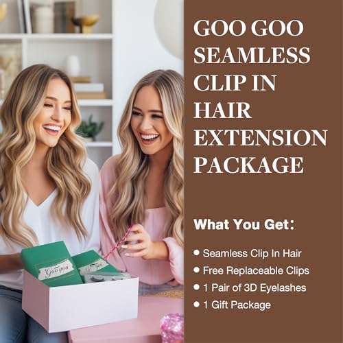 GOO GOO Clip in Hair Extensions Real Human Hair, 18inch 130g 7Pcs, 2A Light Brown, Remy Human Hair Extensions Clip ins for Women, Natural Human Hair - Image 9