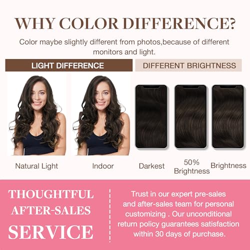 GOO GOO Clip in Hair Extensions Real Human Hair, 18inch 130g 7Pcs, 2A Light Brown, Remy Human Hair Extensions Clip ins for Women, Natural Human Hair - Image 6