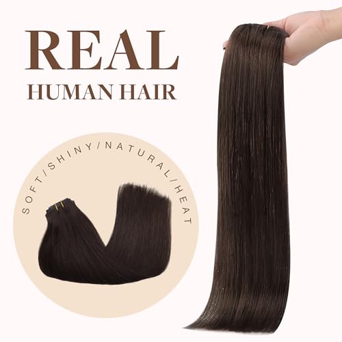 GOO GOO Clip in Hair Extensions Real Human Hair, 18inch 130g 7Pcs, 2A Light Brown, Remy Human Hair Extensions Clip ins for Women, Natural Human Hair - Image 8