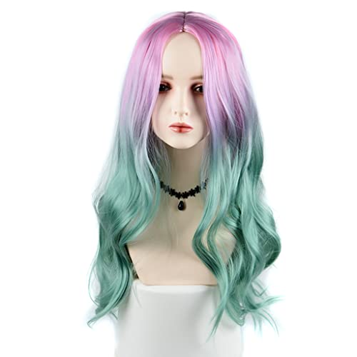 Gradient Color Cosplay Wig High Temperature Silk Full Head Set Women's - Image 4