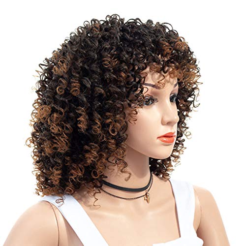 Chic Gray Afro Wig with Bangs, Adjustable Size for Effortless Styling - Image 2