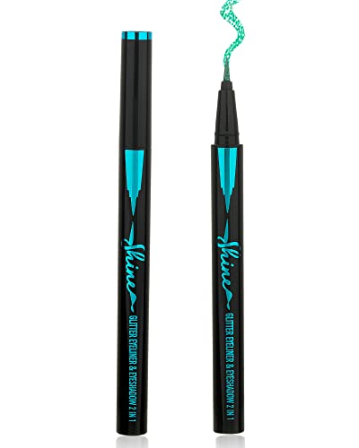 Green Glitter Eyeliner Liquid Liner Pen-1Pcs Green Metallic Satin Shimmer Sparkling Eye Liner Eyeshadow Makeup Pen, Long Lasting High Pigmented Waterproof Smudge-proof Eyeliner Pencil,Gift for Women