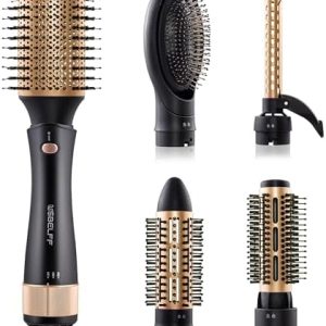 Hair Blow Dryer Brush for Volumer - 5 in 1 Negative Ion Blow Dry Brush Set, Detachable Styler Tools with 2 Speed Hot Air and Cool Air for Women