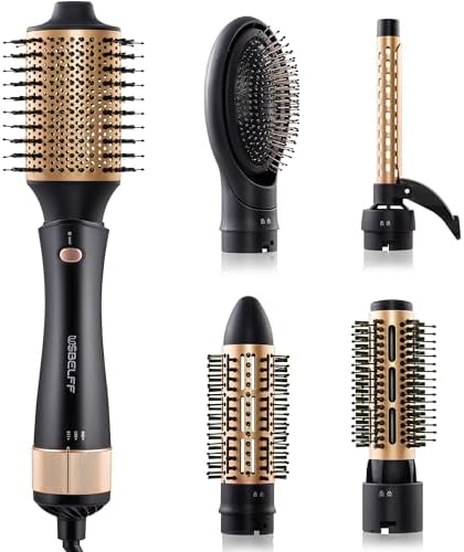 Hair Blow Dryer Brush for Volumer - 5 in 1 Negative Ion Blow Dry Brush Set, Detachable Styler Tools with 2 Speed Hot Air and Cool Air for Women