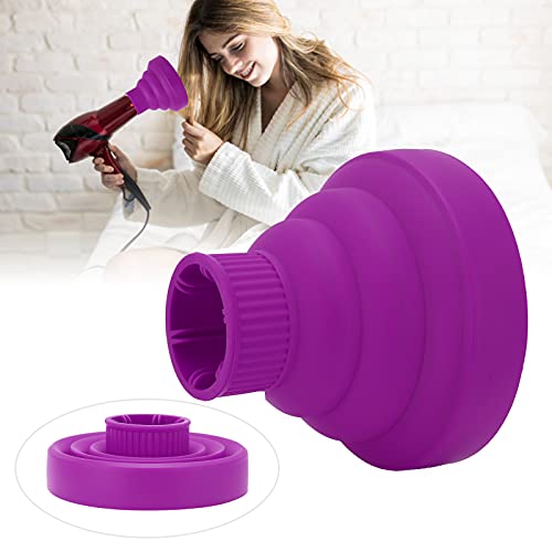 Hair Blow Dryer Diffuser, Universal Hair Dryer Diffuser Strong Toughness Convenient To Install Remove Expand Heat Area Uniform Wind for Home for Travelling(Purple) - Image 3