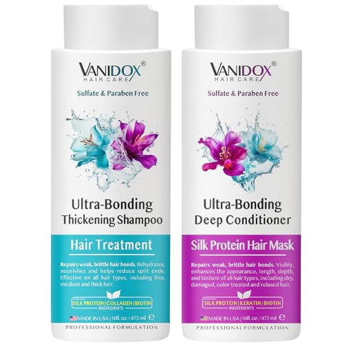 Hair Bonding Shampoo and Conditioner for Damaged Hair Repair - This Hair Bonding Treatment Repairs and Strengthens Weak and Brittle Hair - Safe for Color Treated Hair (16 fl oz x 2)
