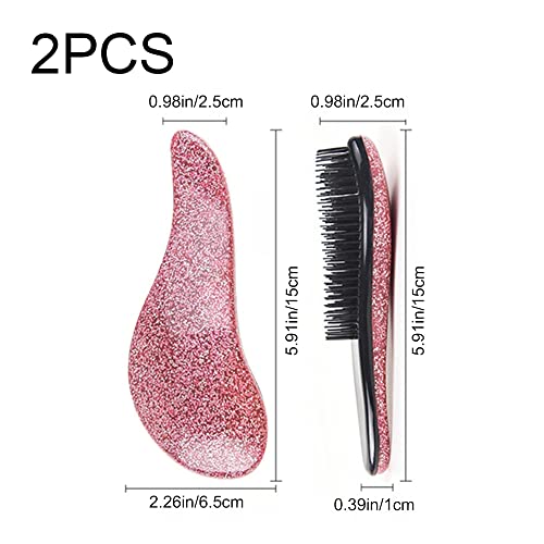 Hair Brush 2 Pieces Detangler Hair Brushes Easy to Hold Detangling Brushes Eliminates Knots for Wet and Dry Hair Women Girls - Image 5