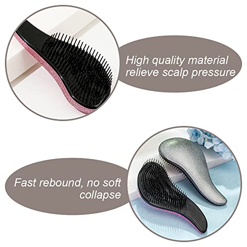Hair Brush 2 Pieces Detangler Hair Brushes Easy to Hold Detangling Brushes Eliminates Knots for Wet and Dry Hair Women Girls - Image 3
