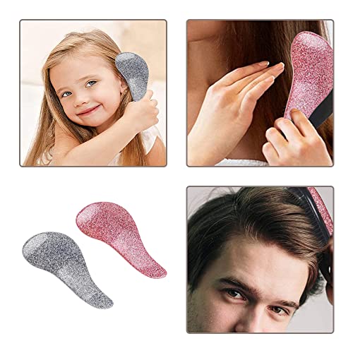 Hair Brush 2 Pieces Detangler Hair Brushes Easy to Hold Detangling Brushes Eliminates Knots for Wet and Dry Hair Women Girls - Image 4