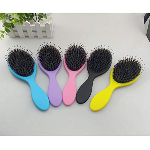 Hair Brush Boar Bristle Brush with Detangling Pins Paddle Detangler Hairbrush for Women Mens and Kids Daily Use - Image 2