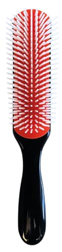 Hair Brush for Curly, Thick, Wavy and Coily Hair - Curl Defining, Detangling, Styling, Blowdrying, Shaping - 9 Row Detangler Brush for Women and Men - Dry or Wet (Black Regular 1pc)