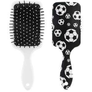 Hair Brush for Women Girl, Football Soccer Hairbrush Air Cushion Comb for Damaged Hair, Reducing Hair Breakage Frizzy, Travel Gift