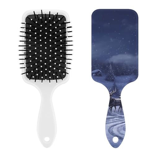 Hair Brush for Women Men Air Cushion Comb Portable Massager Hairdressing Brush Snow Night Santa And Deer Hair Brushes Travel Airbag Massage Combs for All Hair Types