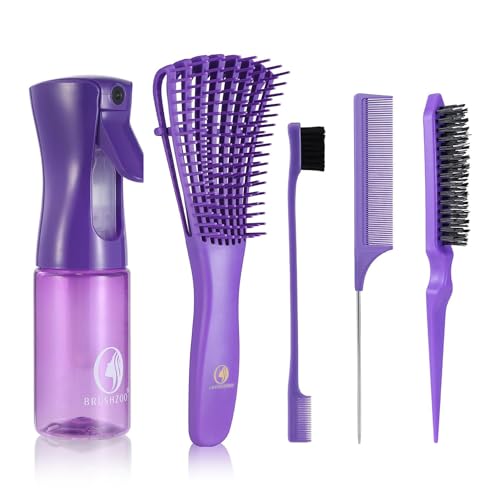 Hair Brush Set, Hair Brushes for Women Men kid, Detangler Brush for Wet Dry Curly Hair Detangling, Hair Combs for Parting Styling, Hairbrush for Thick Fine Thin Hair Care