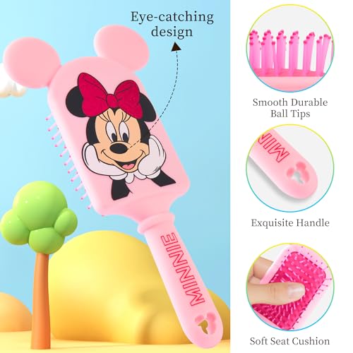 Hair Brush Wet and Dry Detangler Brush for Women Girls Kids Toddler Cute Cartoon Mouse Paddle Detangling Comb for Curly Thick Wavy Thin Hair Smoothing Anti Frizz Tangle Free Hairbrush Set - Image 2