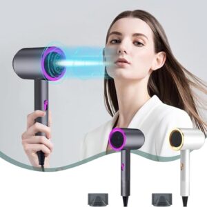 Hair Dryer, 2024 New Portable Travel Hair Dryer, Lightweight Hair Drye for House, 3 Temperatures, Wet and Dry Fast Speed Drying Quiet Blowdryer for Women Men, for Home & Travel Grey
