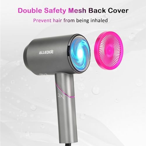 1850W Ionic Foldable Travel Hair Dryer with Diffuser for Thick Curly Hair - Image 7