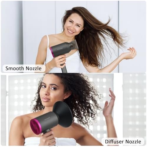 1850W Ionic Foldable Travel Hair Dryer with Diffuser for Thick Curly Hair - Image 6