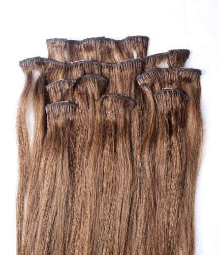 Hair Faux You 18" Clip in Hair Extensions Real Human Hair 80g Clip on for Full Head 7 pieces, 14 clips, Silky Straight Weft Remy Hair Color # 6 Chestnut Brown - Image 2