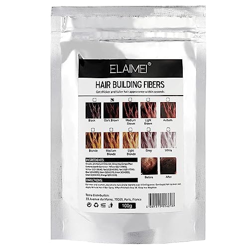 Hair Fibers Spray Refill Powder 100 Grams,Black,Thinning Fine Hair Loss Concealer,Undetected & Unscented,Refill Exsiting Shaker Bottle