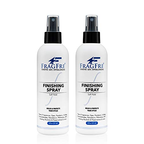 Hair Finishing Spray 8 oz (2-Pack Gift Set) - Fragrance Free Hypoallergenic Paraben Free - Hair Spray for Sensitive Skin - Flexible Soft Hold - Quick-Dry Denatured Alcohol - Vegan